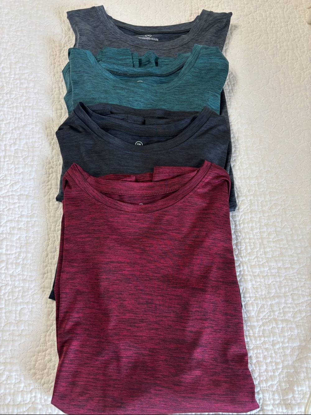 Realessentials Men's Long Sleeve Tees - Burgundy, Teal, Charcoal, Dark Gray
